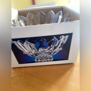 New✨️Mikasa Vintage Lead Crystal 10” ROYAL CROWN heavy Bowl In Box NEVER USED